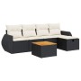 Set de sofás de jardín 6 piezas y cojines ratán sintético negro de , Conjuntos de jardín - Ref: Foro24-3325836, Precio: 357,1...