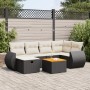 Set de sofás de jardín 7 pzas con cojines ratán sintético negro de , Conjuntos de jardín - Ref: Foro24-3325843, Precio: 437,0...