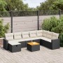 Set de sofás de jardín con cojines 9 pzas ratán sintético negro de , Conjuntos de jardín - Ref: Foro24-3325801, Precio: 512,9...