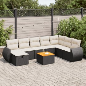 Set de sofás de jardín con cojines 9 pzas ratán sintético negro de , Conjuntos de jardín - Ref: Foro24-3325857, Precio: 526,8...