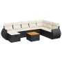 Set de sofás de jardín con cojines 9 pzas ratán sintético negro de , Conjuntos de jardín - Ref: Foro24-3325857, Precio: 526,8...