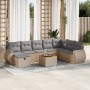 Set de sofás de jardín con cojines 9 pzas ratán sintético beige de , Conjuntos de jardín - Ref: Foro24-3325860, Precio: 571,3...