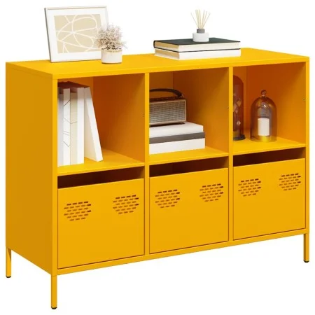 Aparador acero laminado frío amarillo mostaza 101,5x39x73,5 cm by , Sideboards - Ref: Foro24-851367, Price: 168,71 €, Discoun...