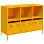 Aparador acero laminado frío amarillo mostaza 101,5x39x73,5 cm by , Sideboards - Ref: Foro24-851367, Price: 168,71 €, Discoun...