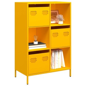 Aparador de acero amarillo mostaza 68x39x103,5 cm de , Aparadores - Ref: Foro24-851409, Precio: 180,59 €, Descuento: %