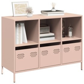 Aparador de acero laminado en frío rosa 101,5x39x73,5 cm de , Aparadores - Ref: Foro24-851365, Precio: 125,24 €, Descuento: %