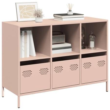 Aparador de acero laminado en frío rosa 101,5x39x73,5 cm de , Aparadores - Ref: Foro24-851365, Precio: 125,24 €, Descuento: %