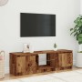 Mueble TV luces LED madera ingeniería envejecida 140x40x35,5 cm de , Muebles TV - Ref: Foro24-856349, Precio: 115,47 €, Descu...