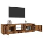 Mueble TV luces LED madera ingeniería envejecida 140x40x35,5 cm de , Muebles TV - Ref: Foro24-856349, Precio: 115,47 €, Descu...