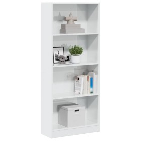 Estantería madera de ingeniería blanco brillo 60x24x143 cm de , Librerías y estanterías - Ref: Foro24-858311, Precio: 74,16 €...