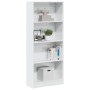 Estantería madera de ingeniería blanco brillo 60x24x143 cm de , Librerías y estanterías - Ref: Foro24-858311, Precio: 74,16 €...