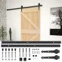 Puerta corredera con herrajes madera maciza de pino 100x210 cm de vidaXL, Puertas - Ref: Foro24-3057501, Precio: 221,49 €, De...