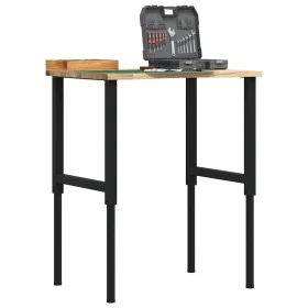 Banco de trabajo madera maciza de roble 80x60x(71,5-98) cm by , Work tables - Ref: Foro24-3309694, Price: 114,12 €, Discount: %