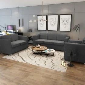 Conjunto de sofás 3 unidades tela gris oscuro de , Sofás - Ref: Foro24-274215, Precio: 1,00 €, Descuento: %