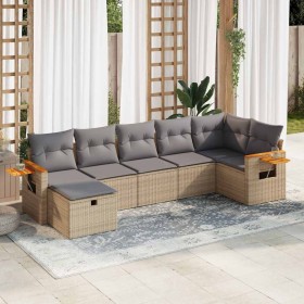 Set sofás de jardín 7 piezas y cojines ratán sintético beige de , Conjuntos de jardín - Ref: Foro24-3325986, Precio: 462,28 €...