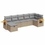Set sofás de jardín 7 piezas y cojines ratán sintético beige de , Conjuntos de jardín - Ref: Foro24-3325986, Precio: 462,28 €...