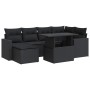 Set de sofás de jardín 7 pzas con cojines ratán sintético negro de , Conjuntos de jardín - Ref: Foro24-3326346, Precio: 523,7...