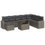 Set de sofás de jardín con cojines 9 pzas ratán sintético gris de , Conjuntos de jardín - Ref: Foro24-3326371, Precio: 604,69...