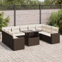 Set de sofás de jardín 10 pzas y cojines ratán sintético marrón de , Conjuntos de jardín - Ref: Foro24-3326384, Precio: 731,9...