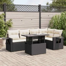Set de sofás de jardín 6 piezas y cojines ratán sintético negro de , Conjuntos de jardín - Ref: Foro24-3326477, Precio: 431,1...