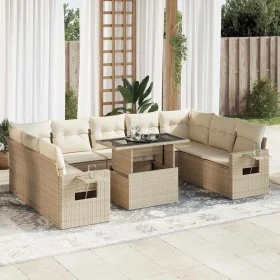 Juego de sofás jardín con cojines beige 10 pzas ratán sintético de , Conjuntos de jardín - Ref: Foro24-3326539, Precio: 754,1...