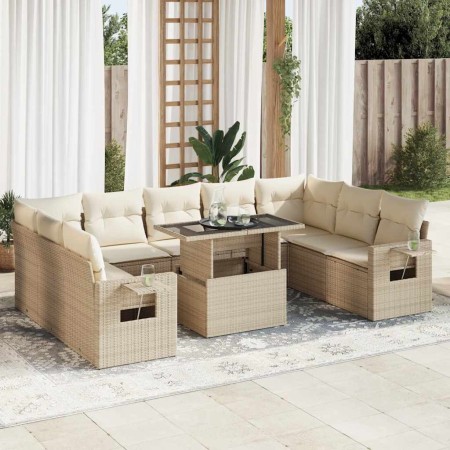 Juego de sofás jardín con cojines beige 10 pzas ratán sintético de , Conjuntos de jardín - Ref: Foro24-3326539, Precio: 785,6...