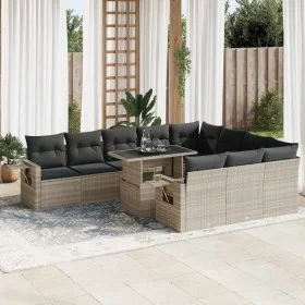 Set de sofás de jardín 11 pzas y cojines ratán sintético gris de , Conjuntos de jardín - Ref: Foro24-3326553, Precio: 880,08 ...