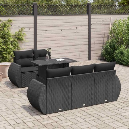 Set de sofás de jardín 6 piezas y cojines ratán sintético negro de , Conjuntos de jardín - Ref: Foro24-3326566, Precio: 486,6...