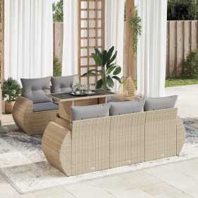 Juego de sofás jardín con cojines 6 pzas ratán sintético beige de , Conjuntos de jardín - Ref: Foro24-3326570, Precio: 510,33...