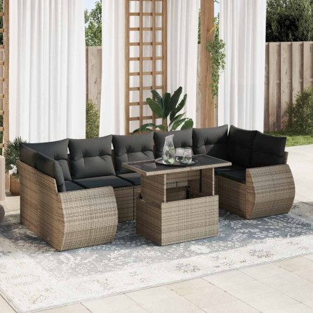Set de sofás de jardín y cojines 8 piezas ratán sintético gris de , Conjuntos de jardín - Ref: Foro24-3326601, Precio: 548,57...