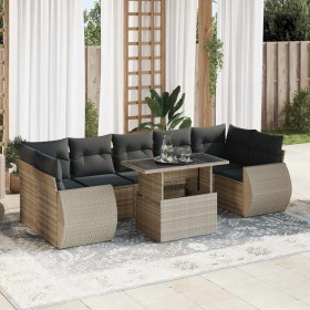 Set de sofás de jardín 8 pzas y cojines ratán sintético gris de , Conjuntos de jardín - Ref: Foro24-3326603, Precio: 637,44 €...