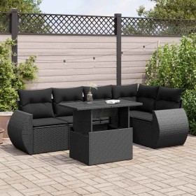 Set de sofás de jardín 6 piezas y cojines ratán sintético negro de , Conjuntos de jardín - Ref: Foro24-3326636, Precio: 465,9...