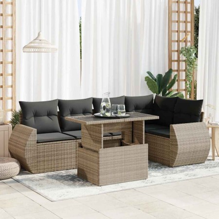 Set de muebles de jardín 6 pzas y cojines ratán sintético gris de , Conjuntos de jardín - Ref: Foro24-3326641, Precio: 473,53...