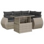 Set de sofás de jardín 6 pzas y cojines ratán sintético gris de , Conjuntos de jardín - Ref: Foro24-3326643, Precio: 474,51 €...