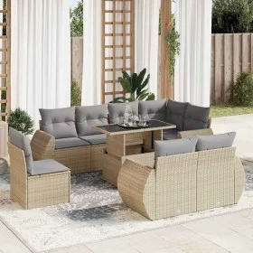 Set de sofás de jardín con cojines 9 pzas ratán sintético beige de , Conjuntos de jardín - Ref: Foro24-3326660, Precio: 737,6...