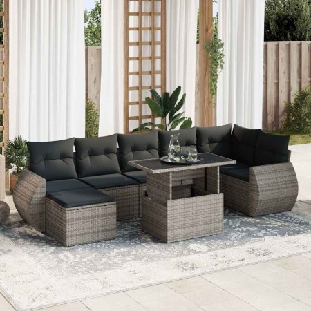 Set de sofás de jardín y cojines 8 piezas ratán sintético gris de , Conjuntos de jardín - Ref: Foro24-3326681, Precio: 564,48...