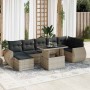 Set de sofás de jardín 8 pzas y cojines ratán sintético gris de , Conjuntos de jardín - Ref: Foro24-3326683, Precio: 607,41 €...