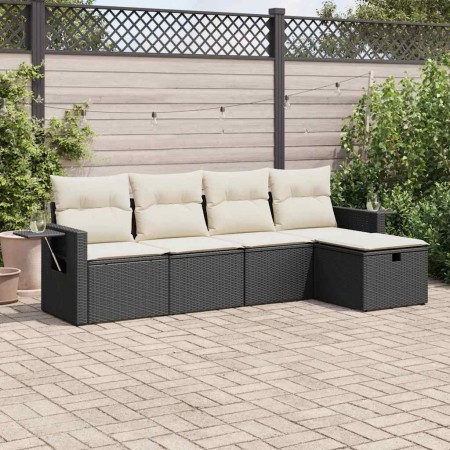 Set de muebles de jardín 5 pzas y cojines ratán sintético negro de , Conjuntos de jardín - Ref: Foro24-3325462, Precio: 307,3...