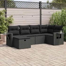 Set de sofás de jardín 6 piezas y cojines ratán sintético negro de , Conjuntos de jardín - Ref: Foro24-3325481, Precio: 432,9...
