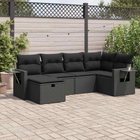 Set de sofás de jardín 6 piezas y cojines ratán sintético negro de , Conjuntos de jardín - Ref: Foro24-3325481, Precio: 440,7...
