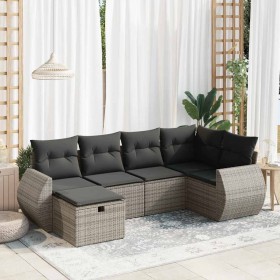 Set de muebles de jardín 6 pzas y cojines ratán sintético gris de , Conjuntos de jardín - Ref: Foro24-3325586, Precio: 425,10...