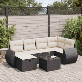 Set de sofás de jardín 7 pzas con cojines ratán sintético negro de , Conjuntos de jardín - Ref: Foro24-3325592, Precio: 440,9...