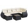 Set de sofás de jardín 7 pzas con cojines ratán sintético negro de , Conjuntos de jardín - Ref: Foro24-3325592, Precio: 440,9...
