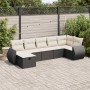 Set de sofás de jardín 7 pzas con cojines ratán sintético negro de , Conjuntos de jardín - Ref: Foro24-3325602, Precio: 438,9...