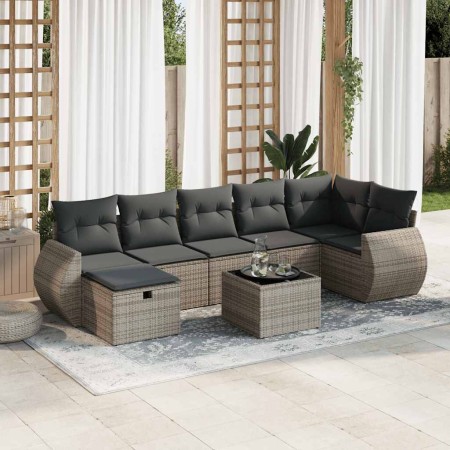 Set de sofás de jardín y cojines 8 piezas ratán sintético gris de , Conjuntos de jardín - Ref: Foro24-3325616, Precio: 512,83...