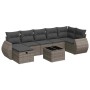 Set de sofás de jardín y cojines 8 piezas ratán sintético gris de , Conjuntos de jardín - Ref: Foro24-3325616, Precio: 512,83...