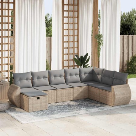 Set de sofás de jardín y cojines 8 piezas ratán sintético beige de , Conjuntos de jardín - Ref: Foro24-3325635, Precio: 527,2...