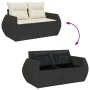 Set de sofás de jardín con cojines 9 pzas ratán sintético negro de , Conjuntos de jardín - Ref: Foro24-3325642, Precio: 540,5...