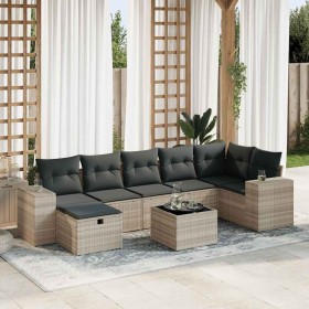Set de sofás de jardín 8 pzas y cojines ratán sintético gris de , Conjuntos de jardín - Ref: Foro24-3325718, Precio: 555,15 €...