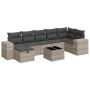 Set de sofás de jardín 8 pzas y cojines ratán sintético gris de , Conjuntos de jardín - Ref: Foro24-3325718, Precio: 555,15 €...